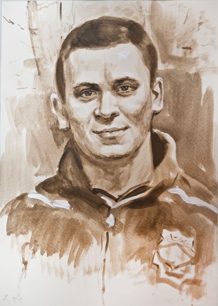 Гетманенко Артём Юрьевич участник специальной военной операции художник заслуженный художник РФ Фетисов Е.В. 2024 г., бум.JPG